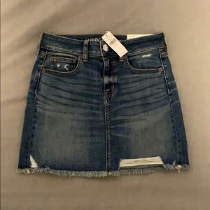 High Waisted Denim Mini Skirt